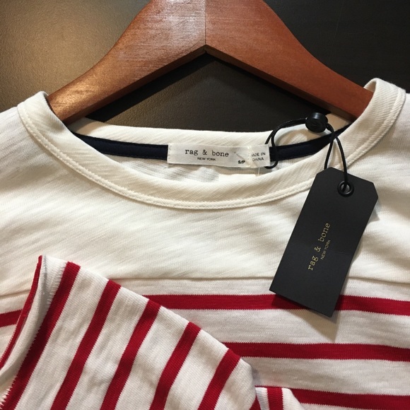 NWT rag & bone Halsey Striped Long Sleeves Tee S - Picture 4 of 10